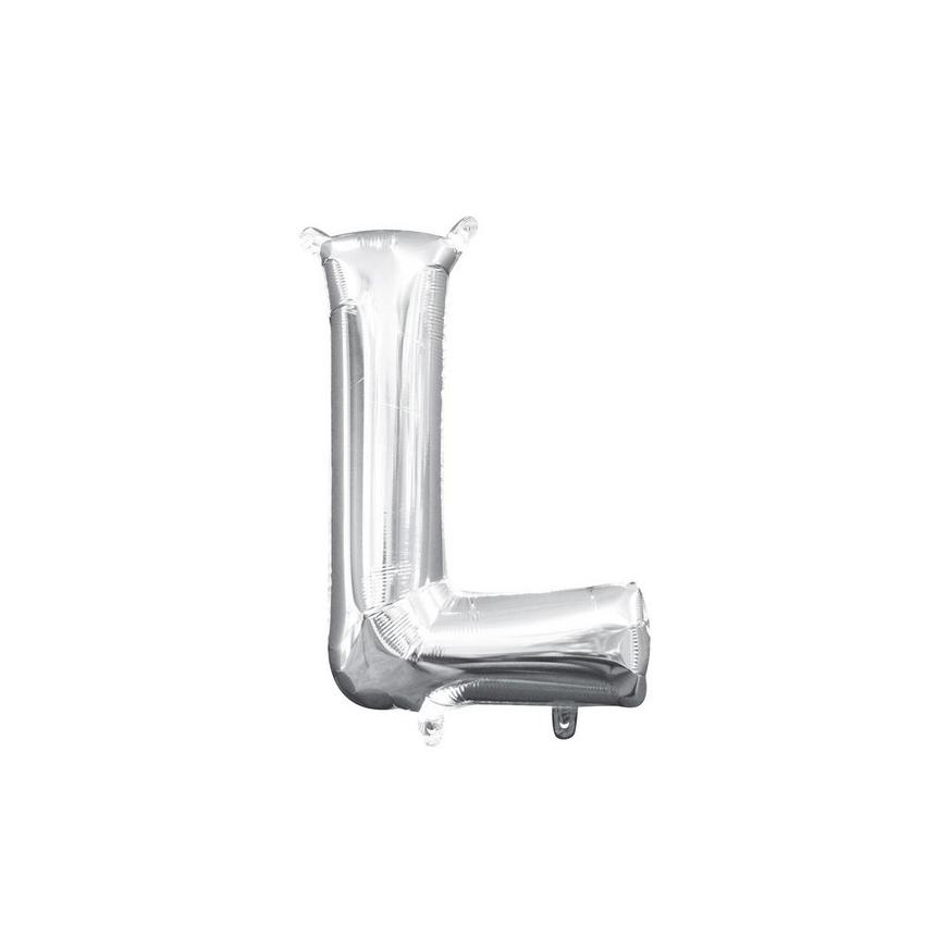 13in Air-Filled Silver Letter Balloon (L)